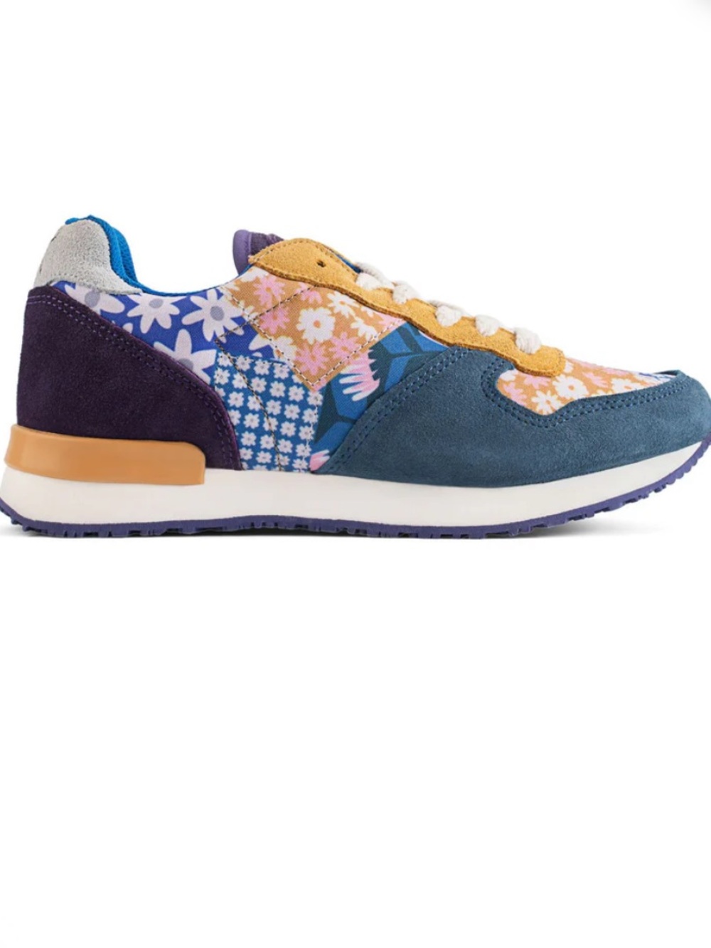 inkkas Floral Patchwork Sneakers in Blue, Pink, Gray, Mustard - Picture 6 of 7